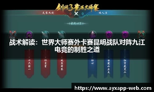 战术解读：世界大师赛外卡赛昆明战队对阵九江电竞的制胜之道